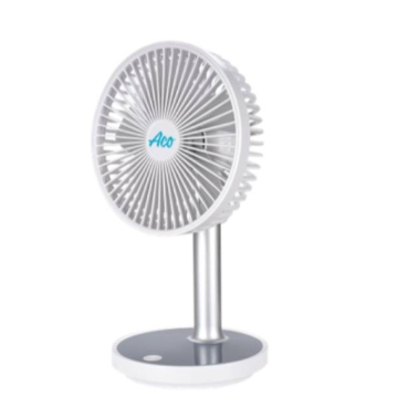 Picture of ACO RECHARGEABLE RETRACTABLE MINI TABLE FAN WITH LED LIGHT 2000mAh WHITE