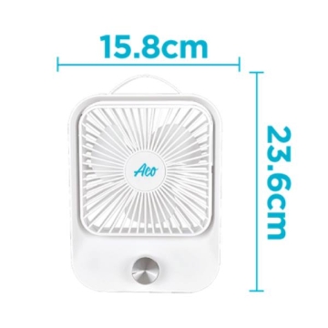 Picture of ACO RECHARGEABLE STEPLESS SPEED CONTROL MINI TABLE FAN 2400mAh WHITE