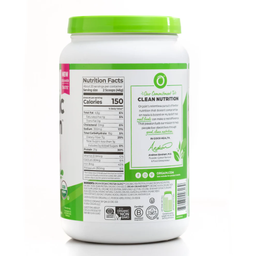 Picture of Rated 5.0 out of 5 stars5.0Click to scroll to reviews Orgain Plant-Based Organic Protein Powder Creamy Chocolate Fudge 920g