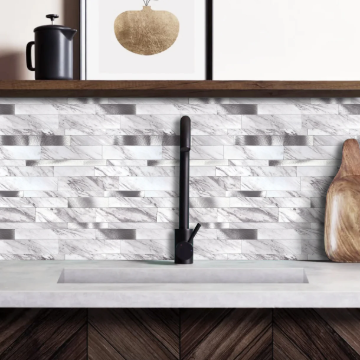 Picture of HOMER SA TILE 30.3X29.7X0.40CM STR LAY WHITE SILVER