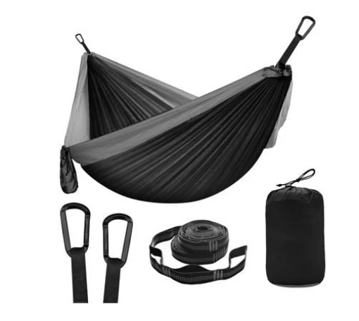 Picture of HOMER HAMMOCK SET WITH BAG SINGLE BLACK
