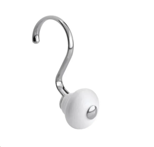 Picture of INTERDESIGN YORK SHOWER HOOKS 2 12PC WHITE CHROME
