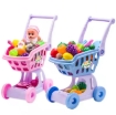 Picture of Baby shopping cart toy play house simulation supermarket trolley cutting fruit cutting cake doll